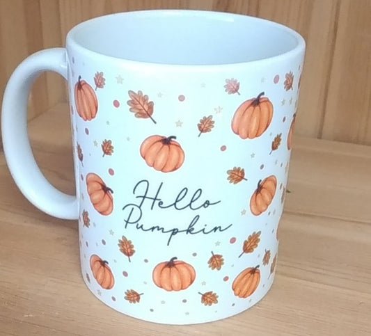 Tasse "Hello Pumpkin" Herbst Autumn Kürbis Tee Kaffee Mug Geschenk